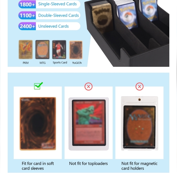 Leather Trading Card Storage Box  - Picture 7 of 8